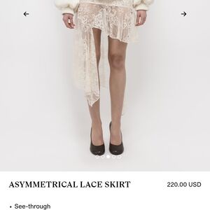 Looking For  Asymmetrical Lace Skirt in Cream